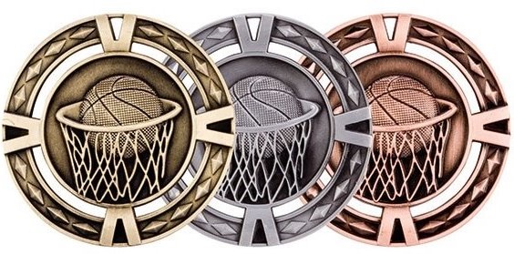Basketball Medaille Luxe MM1033 goud en brons Ø 60 mm